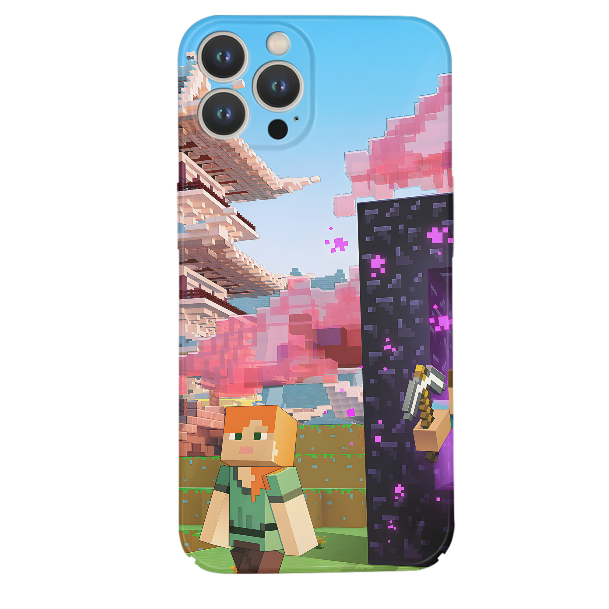 （画像用） マインクラフト ブロックの世界 Minecraft MC Block world 【iPhone 14シリーズ対応】ハードケース